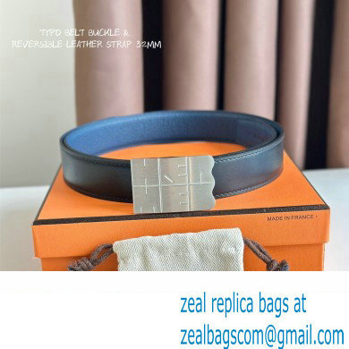 Hermes Typo belt buckle & Reversible leather strap 32 mm 03 2023